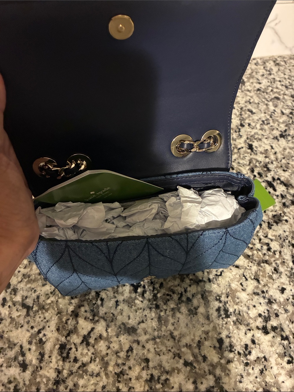 Brand new kate spade Quilted Denim-Style Blue Crossbody Bag - Picture 4 of 4